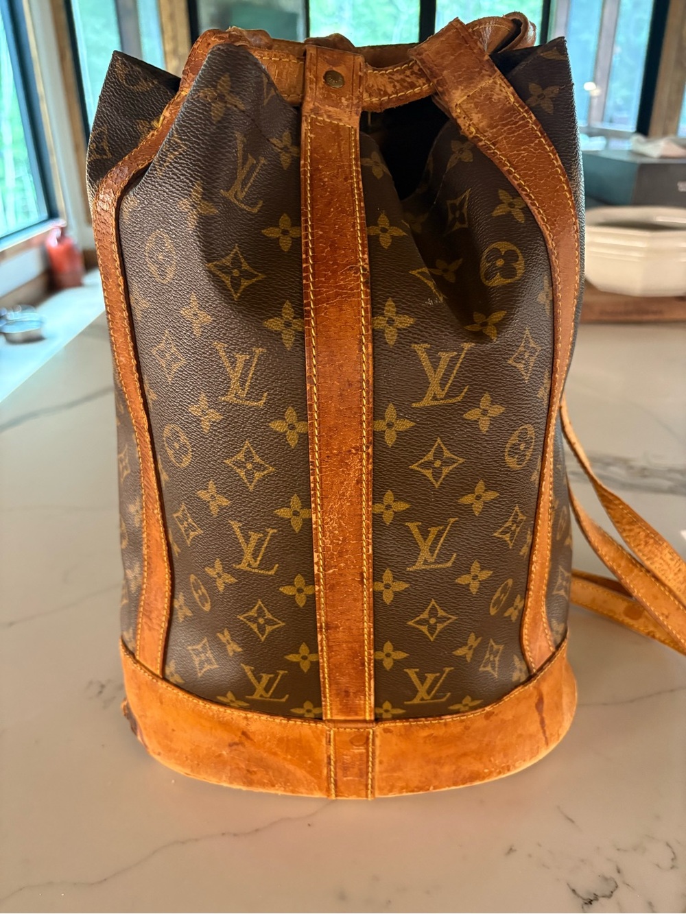 Louis Vuitton Monogram Randonnee GM Drawstring Bucket Sling Bag